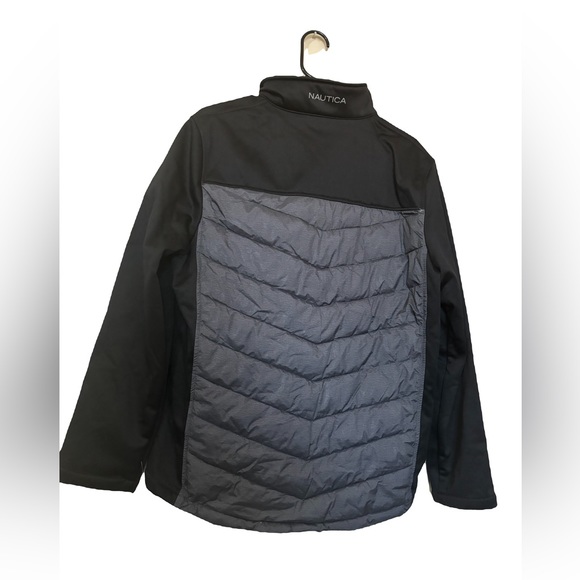 NWT- Nautica Black/Gray Water and Wind Resistant Jacket. Size Medium. Polyester - Picture 2 of 9
